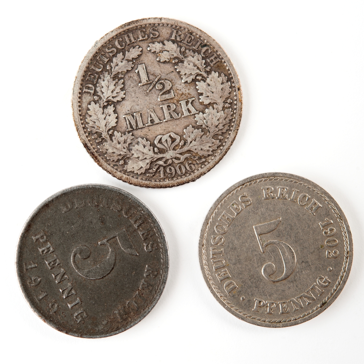 Tyskt silvermynt, 5 pfennig från 1902.