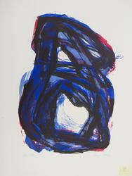 Uten tittel (sort, blå, rød) [Litografi]