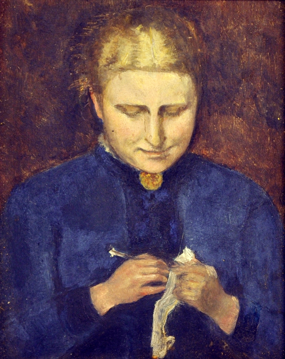 Kvinne som strikker