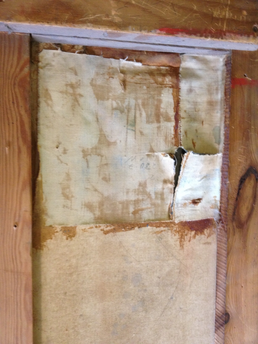 Trepanel med dekormalt lerret