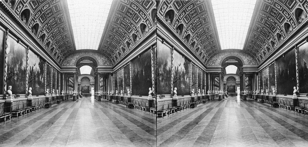 Stereobild. Galerie des Batallies. Musée de Versailles. Utställningen i Paris.