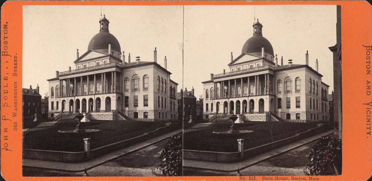 Stereobild av stadshuset, "State House, Boston".