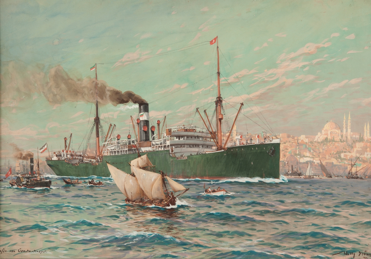 Last- passagerarångfartyg i Konstantinopel