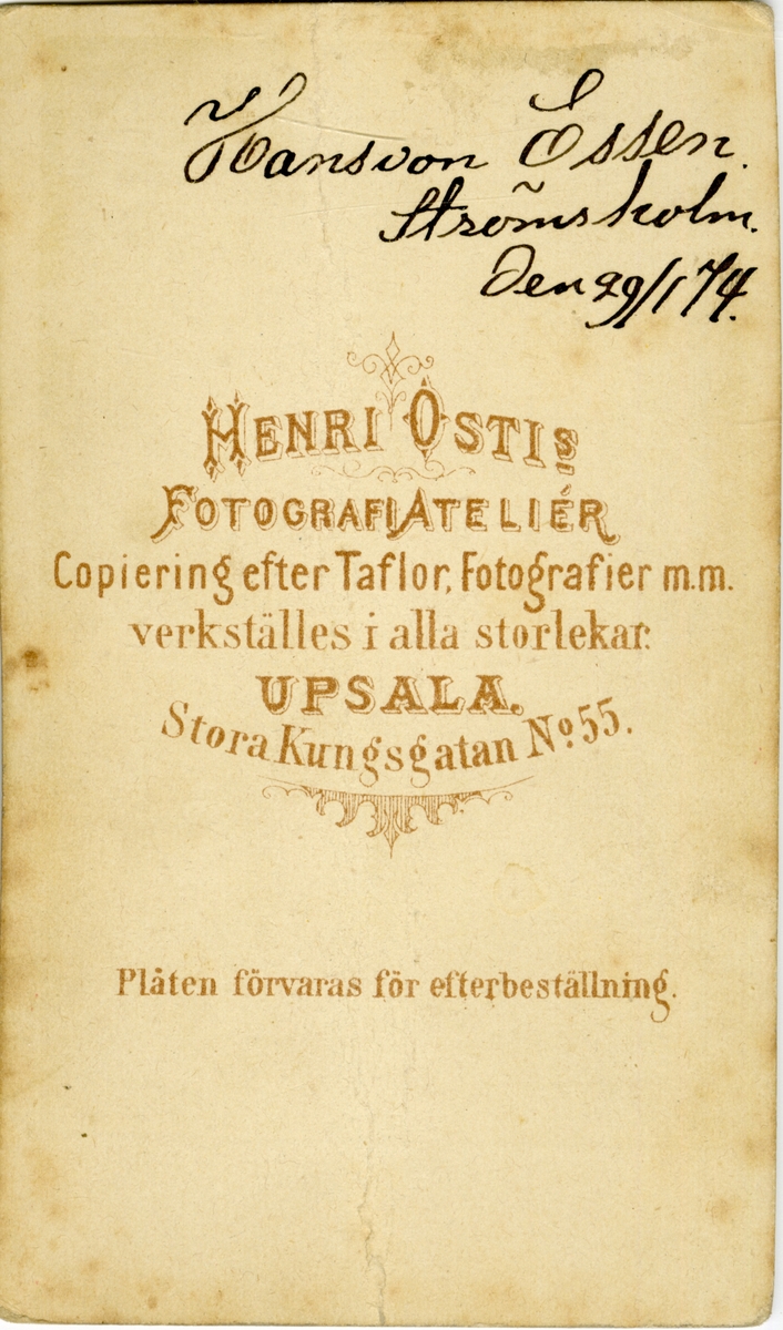 Porträtt av Hans Henriksson von Essen, underlöjtnant vid Skånska husarregementet K 5.