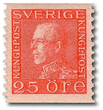 Porträtt av Gustaf V, profil vänster