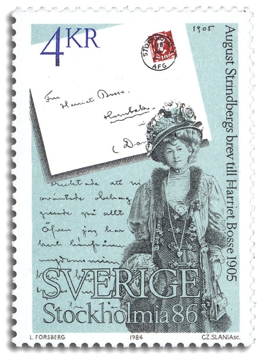 Harriet Bosse och ett brev från August Strindberg.