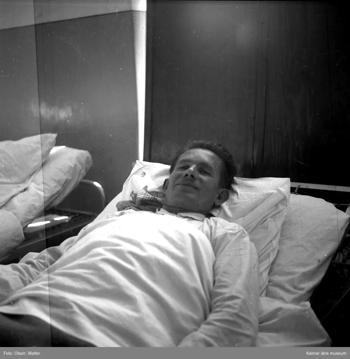 Sängliggande patient på Beredskapssjukhuset.