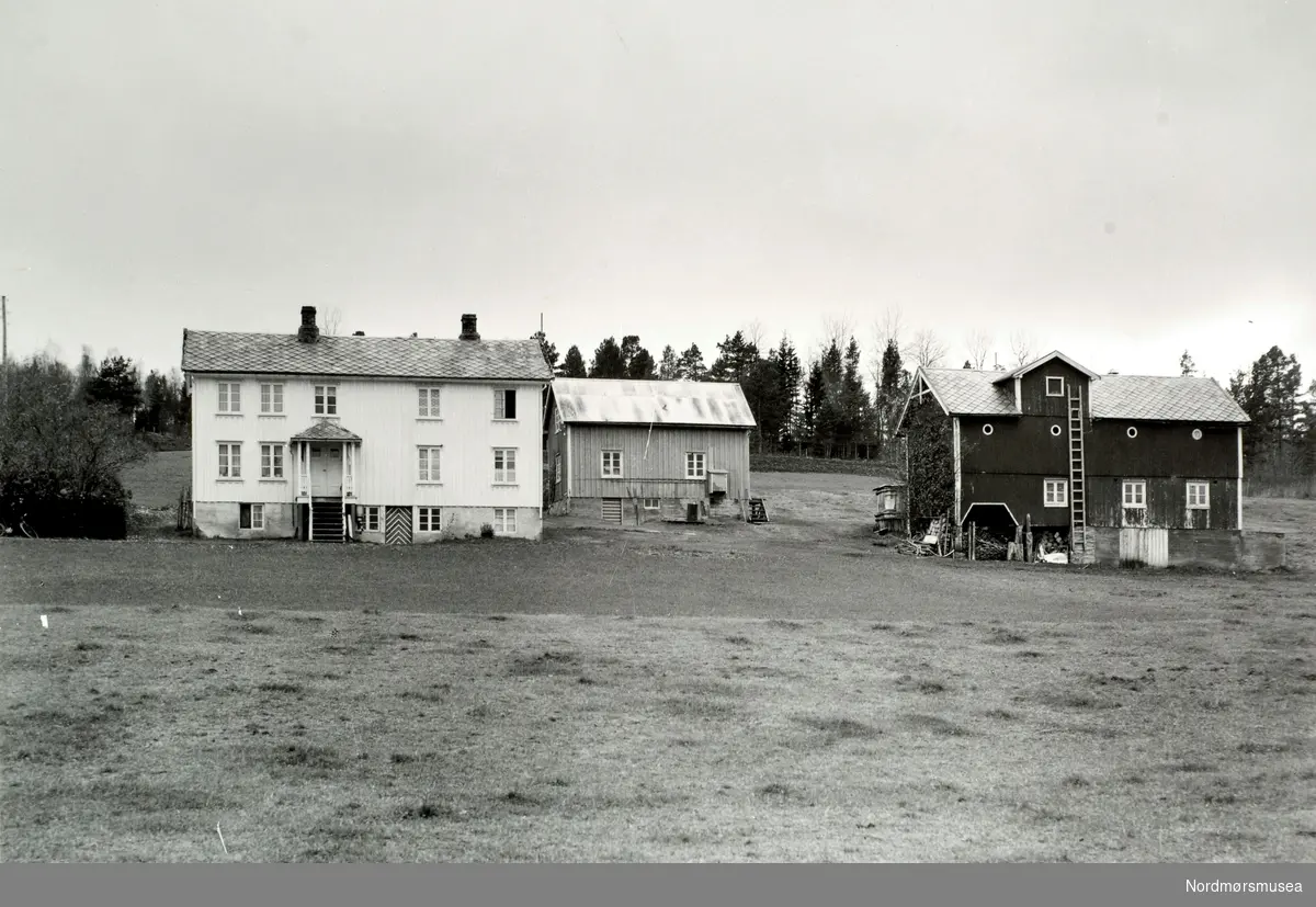 Foto fra et gårdbruk ukjent hvor, men trolig en plass i Møre og Romsdal. Datering og fotograf er ukjent. Fra Nordmøre museums fotosamlinger.
