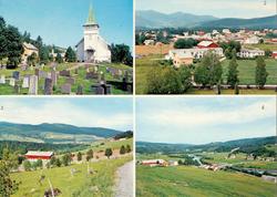 Postkort ";M-4787-0"; med fire motiv, alle fra Rindal kommun