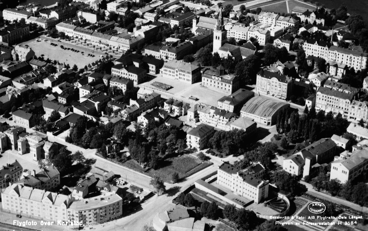 Vy över centrum år 1946.