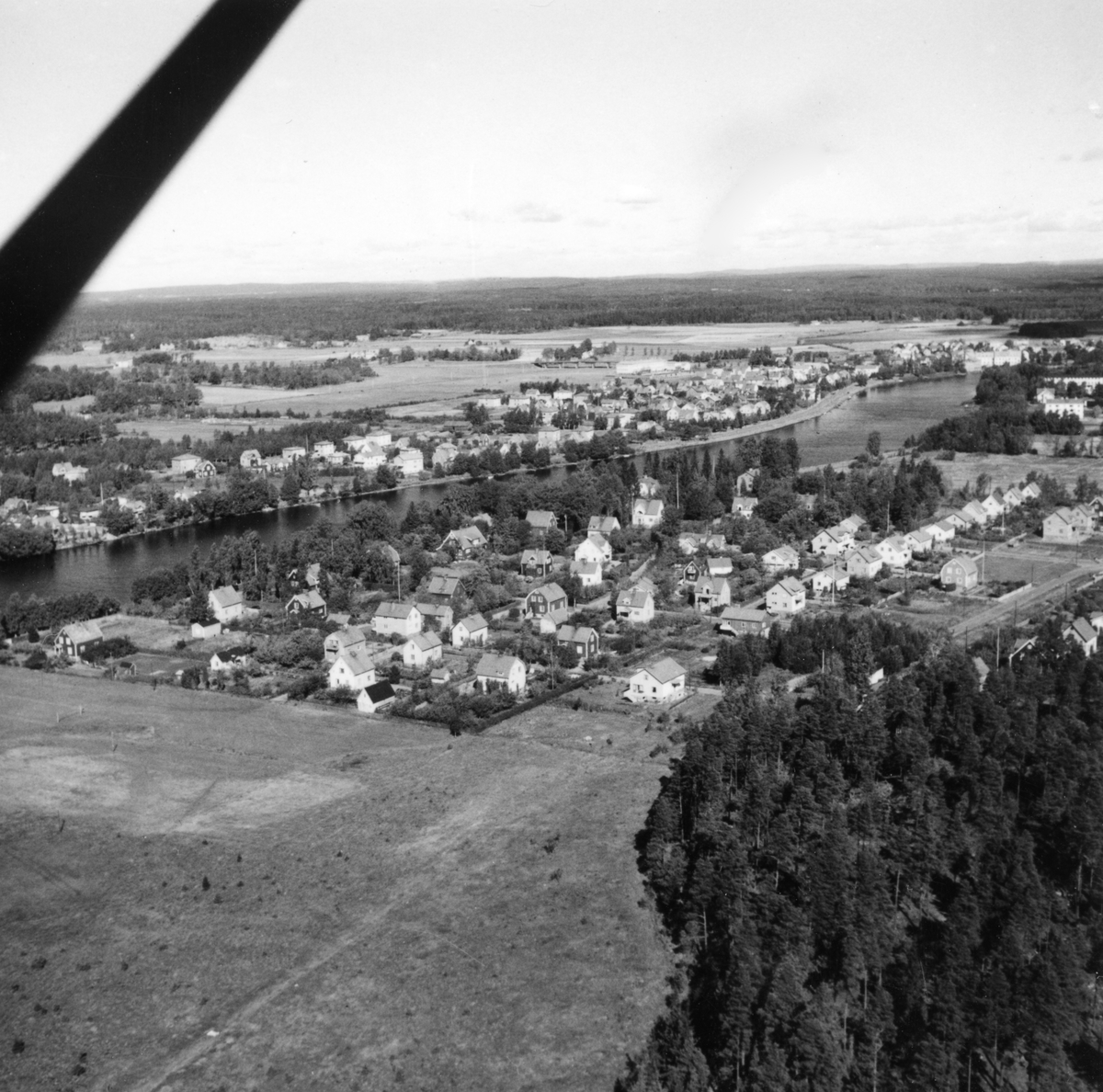 Flygbild över Sommaro och Romstad 1947.
