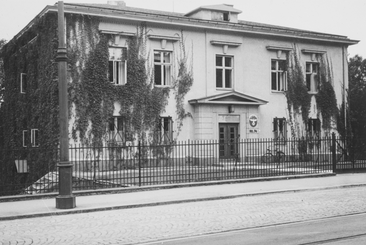 Den tyske legasjon i Drammensveien 74 i Oslo i 1939. Bygningen ble senere ambassade for Sovjetunionen.