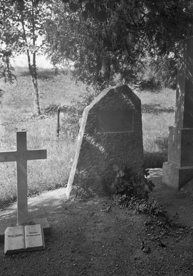 Foto av några äldre gravstenar på Blädinge kyrkogård, hörande till släkten Gyllenkrok. Den större har text: "Axel Gyllenkrok 1816-1855". Den mindre har texten "Walborg" (Gyllenkrok) (1846-1868). 
Källa: Elgenstierna, Gustaf, Den introducerade adelns ättartavlor, 1925-1936.