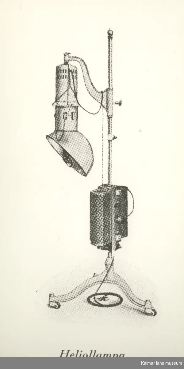 Helioslampa som användes för ljusterapi.