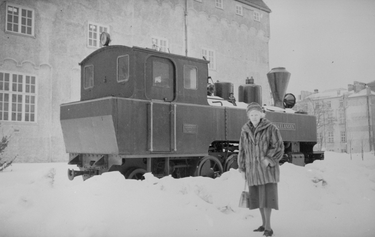 Urskog-Hølandsbanens lokomotiv nr. 5 Bjørkelangen på NTH i Trondheim.