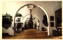 Postkort. Interiør Kirkesamlingen. Utstilling NF.