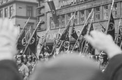 Markering av Nazi Gautag 9.-12. juni 1938 i Hannover i Tyskl