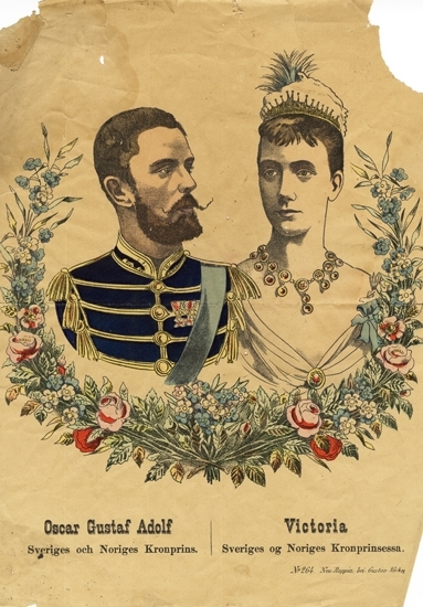 Kung Gustaf (V) (1858-1950), drottning Viktoria (1862-1930).
