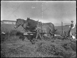 Bjarne Brodersen med slåmaskinen bak tospann.