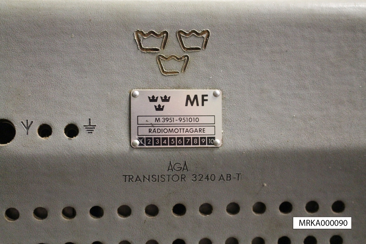 Ursprungsbeteckning: AGA Transistor 3240 AB-T