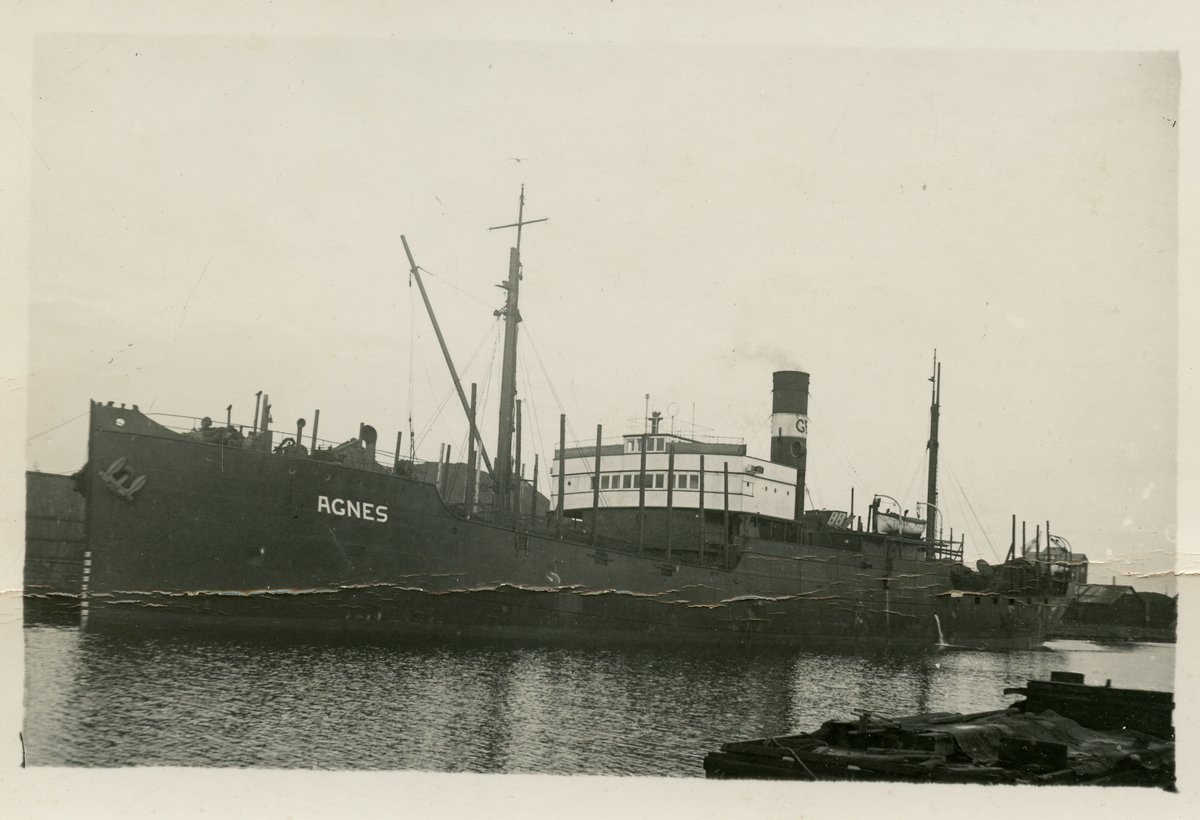 Lastfartyget ss Agnes i Firma Gustaf Eriksons ägo 1938 - 1942