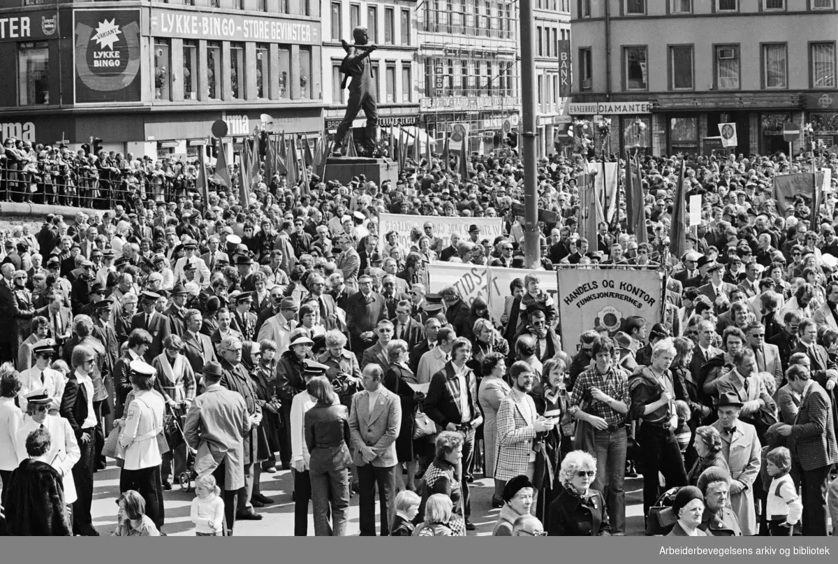 1. mai 1977 i Oslo.Youngstorget