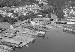 Moss verft og dokk på Jeløya, ved Moss, flyfoto ant ca. 1937