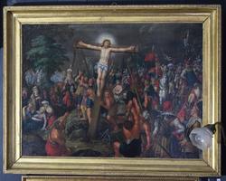 Christi Korsfæstelse med en Mængde figurer [Oljemaleri]
