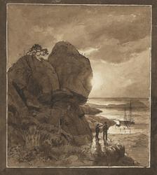 Christianiafjorden ved soloppgang [Tegning]