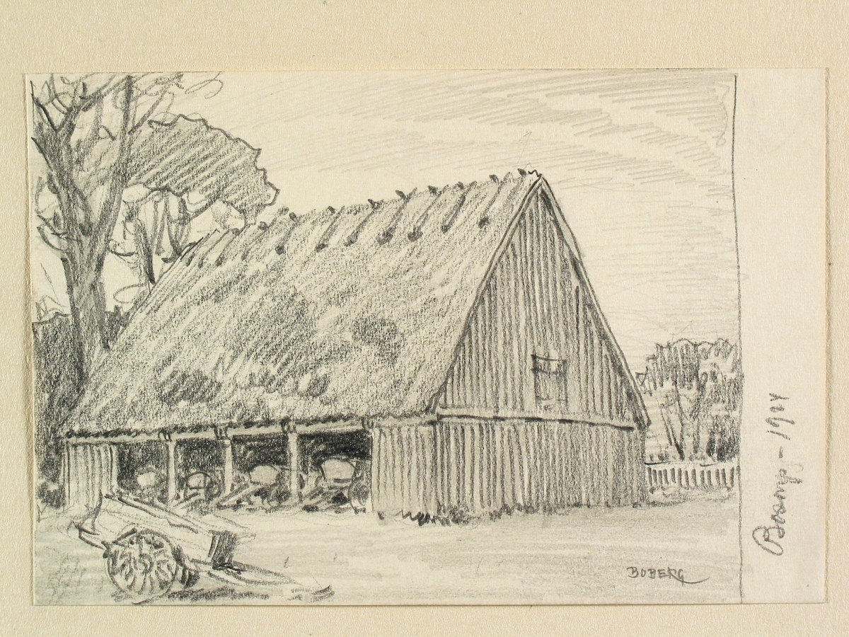 Skåne, Onsjö hd., Bosarp.  Teckning av Ferdinand Boberg
