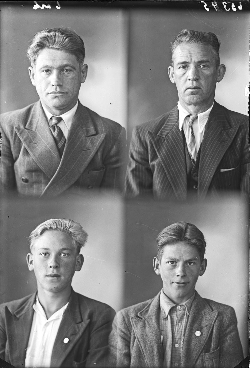 Portrett. Fire menn på samme negativ. Bestillt av Lars Brathammer, Ola Bårdsen, Ole Aspen og O. Stenersen.