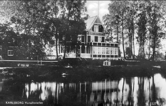 Karlsborg, Rödesund Kanalhotellet. Byggt år 1884 -85. Vykort.