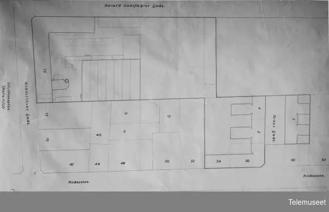 Tegning, plan over EBs eiendom. 17.4.15. Elektrisk Bureau.