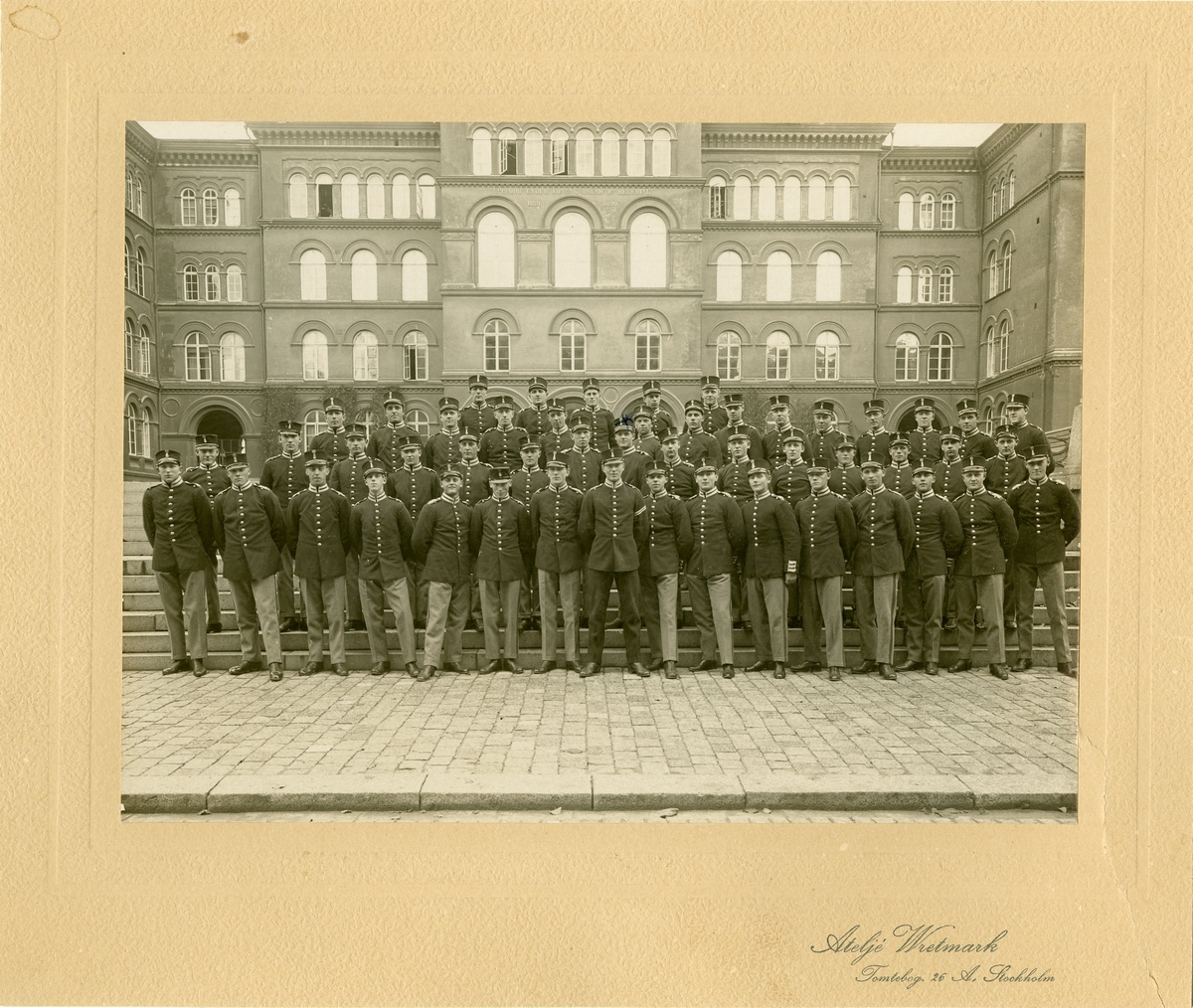 Grupporträtt av soldater vid Göta livgarde I 2.