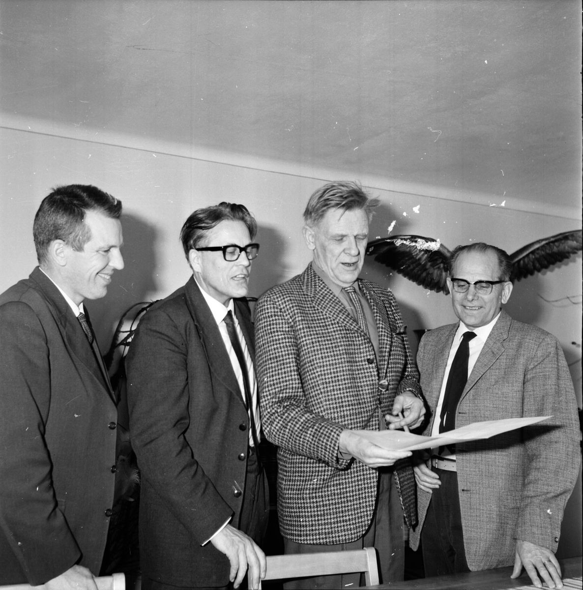 Tore Törnfeldt, Helge Sundström, Erik Örn och Johan Persson.
Nytorp, April 1966