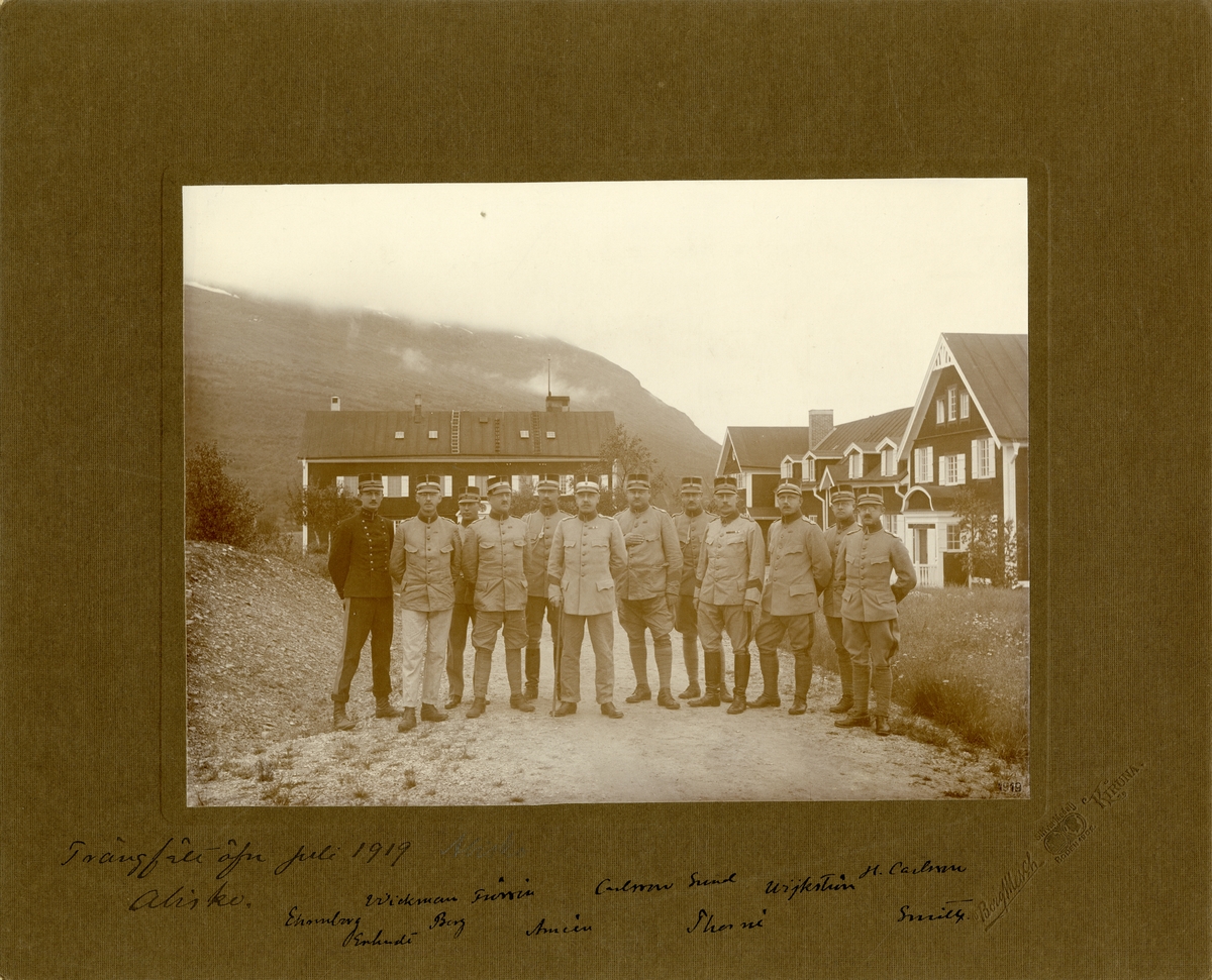 Trängtrupperna på trängfältövning i Abisko, juli 1919.
För namn, se bild nr. 2.