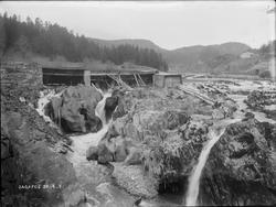 Sagafoss i forbindelse med bygging av Holtakanalen.