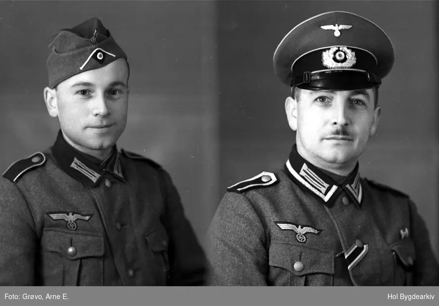 Portrett2, mann, tysk offiser, uniform, krigsmannskap, militær