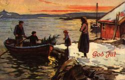 Julekort. Jule- og nyttårshilsen. Vintermotiv. Kystlandskap.