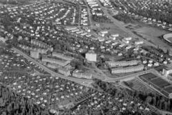 Sogn, Studentbyen. (Flyfoto) Fullt utbygd langs Songsveien. 