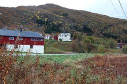 Våtvik. Sandhornøy. Fjøs og våningshus