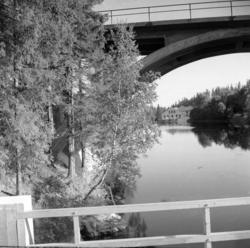 Røa. Røabanens bru over Lysakerelva. Juli 1948