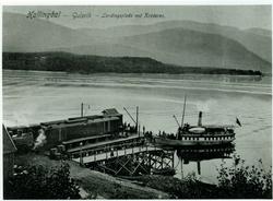 Gulsvik brygge og jernbanevogner.