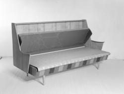 Kombinasjonsmøbel. Sofaseng med bokreol i rygg.