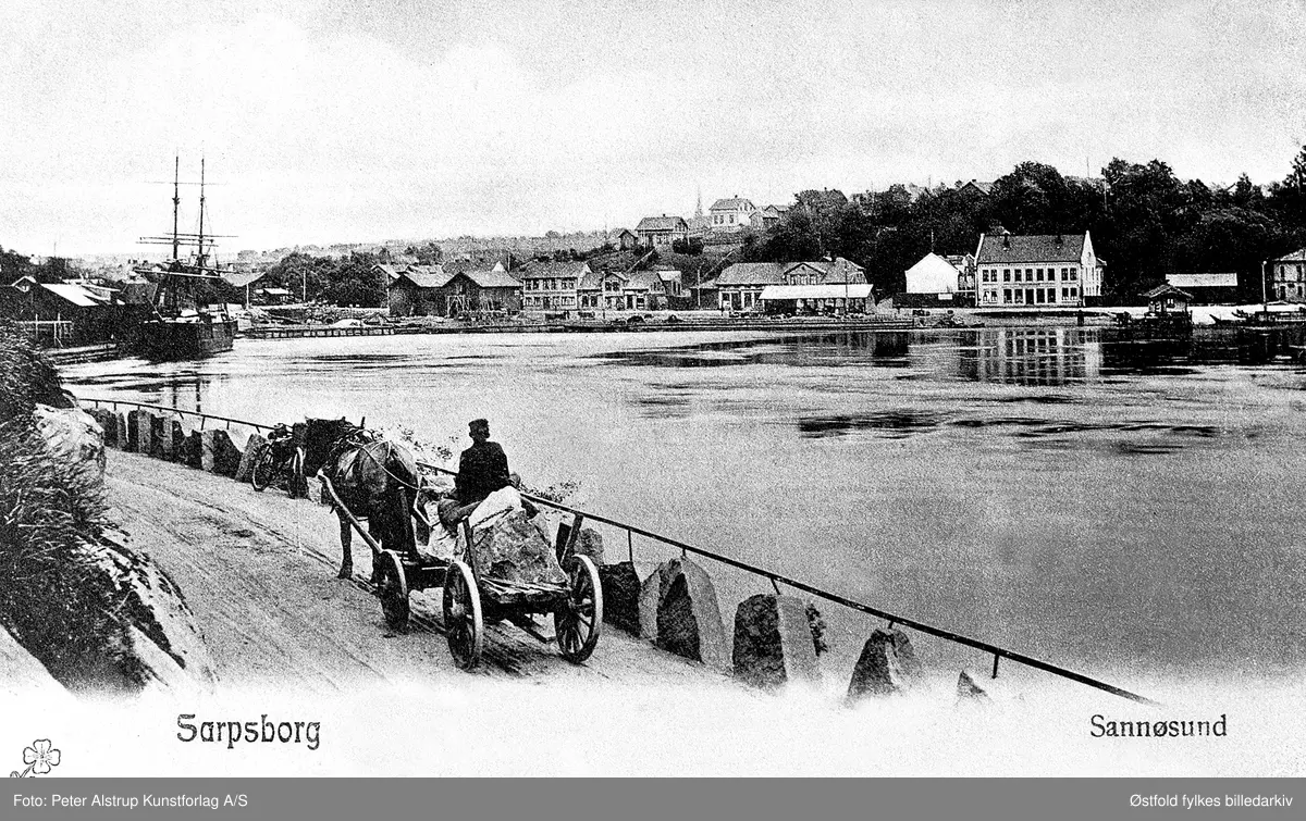 Sannesund i Sarpsborg, postkort 1907.