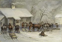 Borrebekken ved Trondheimsveien [Litografi]