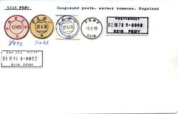 Stempelkatalog, 5516 Feøy, (Fæøen), Karmøy, Rogaland