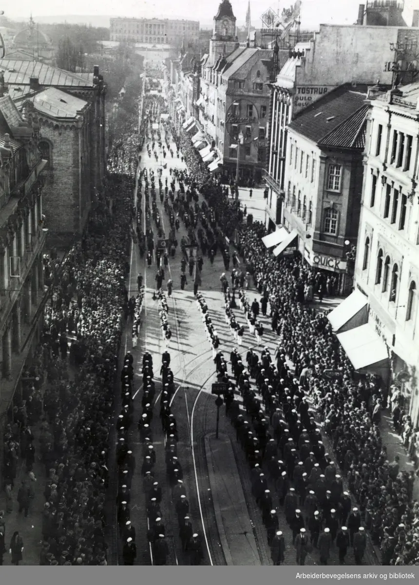 1. mai 1939, Karl Johans gate.