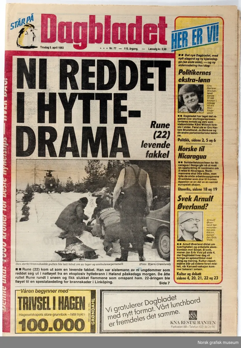 Dagbladet: Tirsdag 5. april 1983