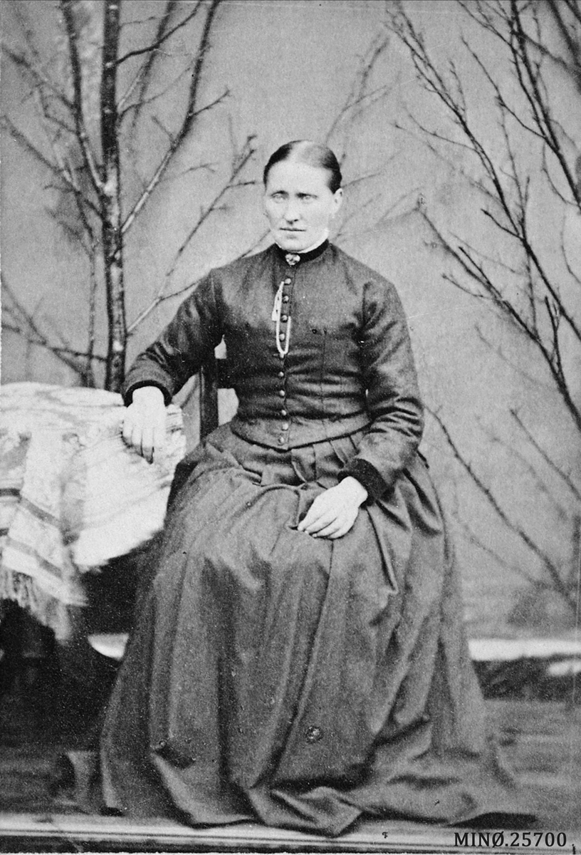 Portrett av kvinne. Anne Bakken (f. 1862) født Teigen, Dalsbygda